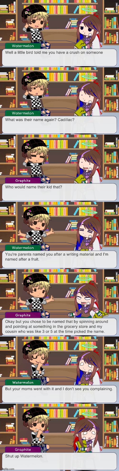 A conversation between friends | image tagged in gacha | made w/ Imgflip meme maker