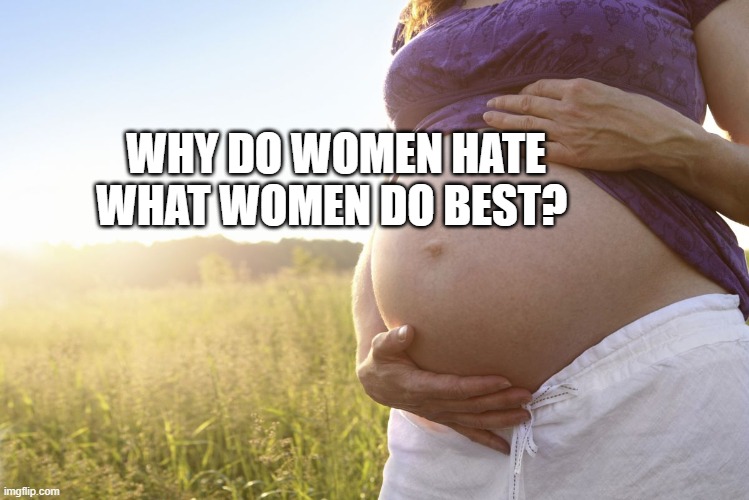 Pregnant Woman | WHY DO WOMEN HATE WHAT WOMEN DO BEST? | image tagged in pregnant woman | made w/ Imgflip meme maker
