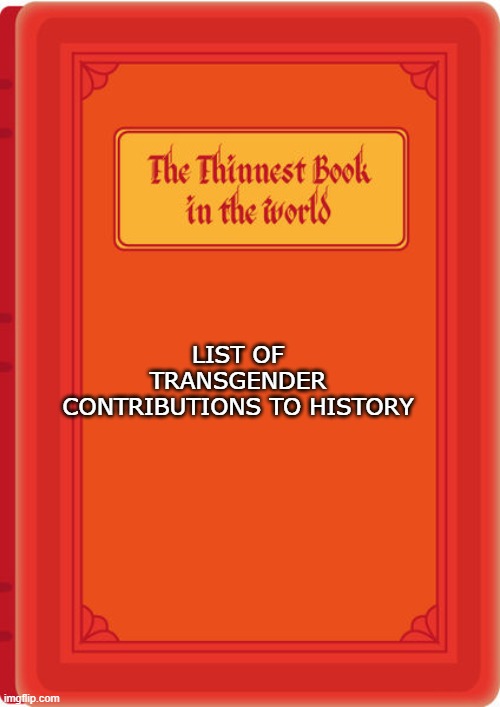 LIST OF TRANSGENDER CONTRIBUTIONS TO HISTORY | made w/ Imgflip meme maker
