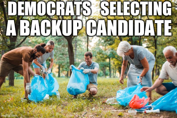 "Just in case." | DEMOCRATS   SELECTING; A BACKUP CANDIDATE | made w/ Imgflip meme maker