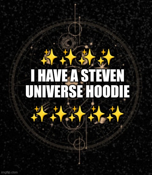 ✨✨✨✨; I HAVE A STEVEN UNIVERSE HOODIE; ✨✨✨✨✨ | made w/ Imgflip meme maker