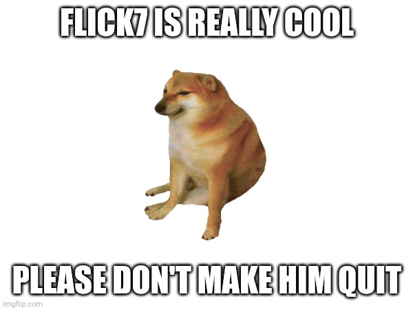 seriously, they're good people and we don't want to lose them | FLICK7 IS REALLY COOL; PLEASE DON'T MAKE HIM QUIT | image tagged in please,beggar,begging,no no stay with me | made w/ Imgflip meme maker