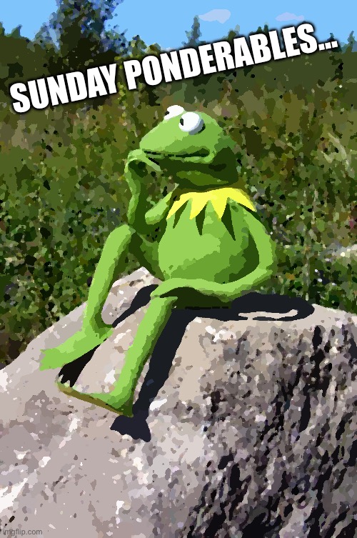 Sunday ponderables | SUNDAY PONDERABLES… | image tagged in kermit-thinking | made w/ Imgflip meme maker