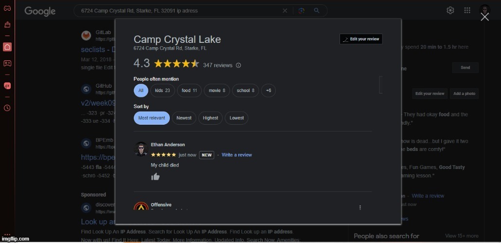 My review on this summer camp | made w/ Imgflip meme maker