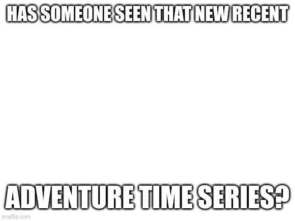 HAS SOMEONE SEEN THAT NEW RECENT; ADVENTURE TIME SERIES? | made w/ Imgflip meme maker