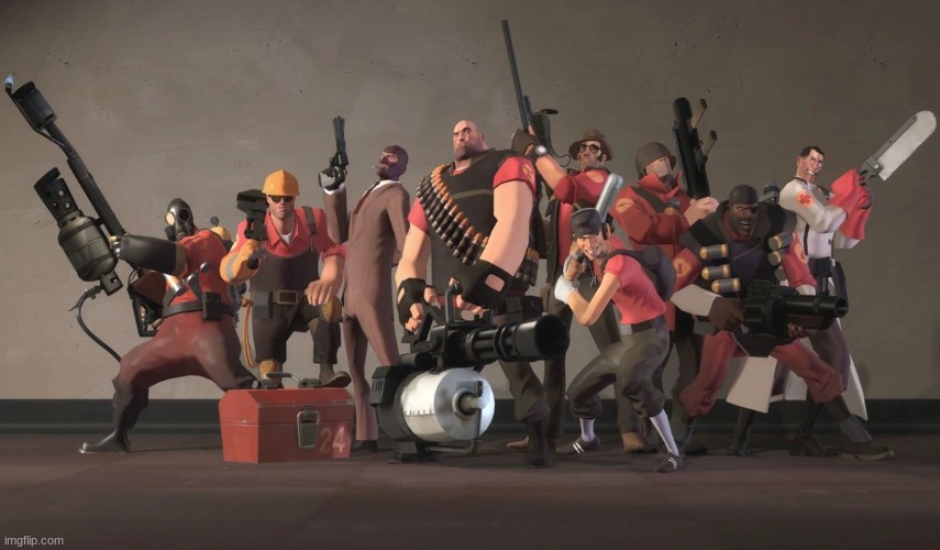 Team Fortress 2 Mercenaries | image tagged in team fortress 2 mercenaries | made w/ Imgflip meme maker