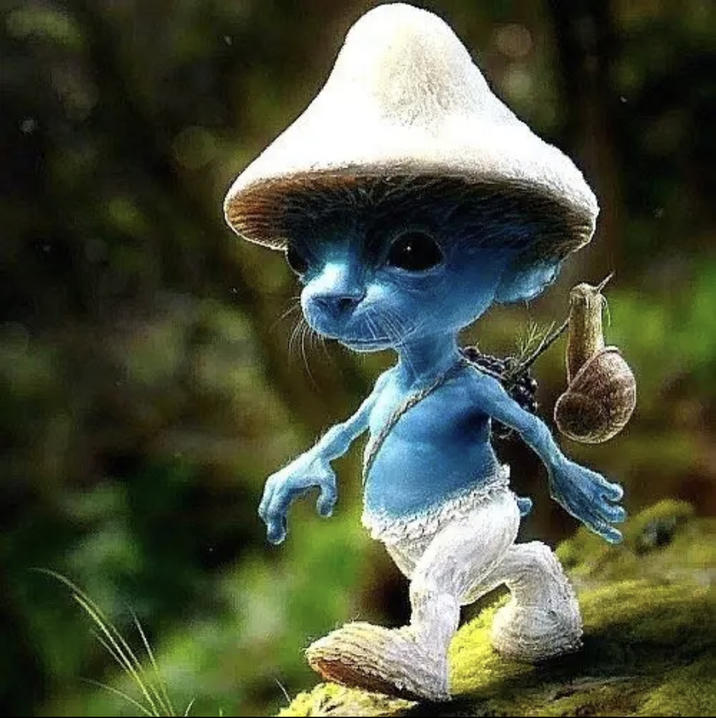 High Quality Blue Smurf Cat Blank Meme Template