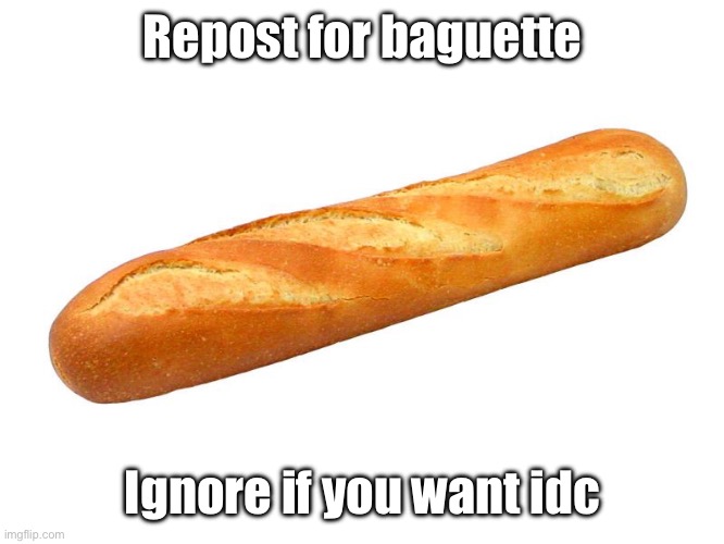 Baguette | Repost for baguette; Ignore if you want idc | image tagged in baguette | made w/ Imgflip meme maker