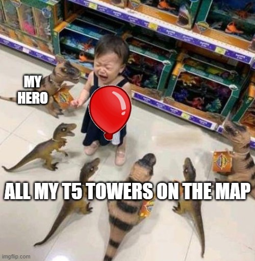 BTD6 meme because why not? | MY HERO; ALL MY T5 TOWERS ON THE MAP | image tagged in overwhelmed girl | made w/ Imgflip meme maker