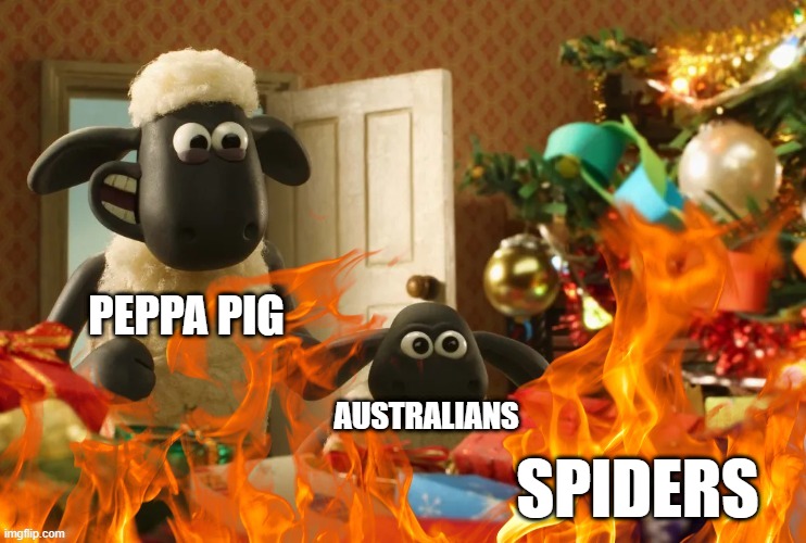 . | PEPPA PIG; AUSTRALIANS; SPIDERS | made w/ Imgflip meme maker