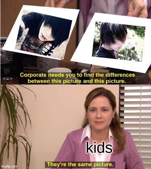 hi :) | kids | image tagged in memes,they're the same picture | made w/ Imgflip meme maker
