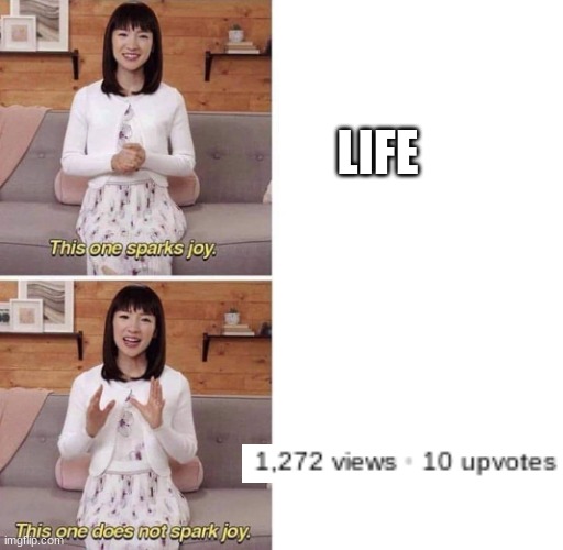 idk what to put | LIFE | image tagged in this one sparks joy | made w/ Imgflip meme maker