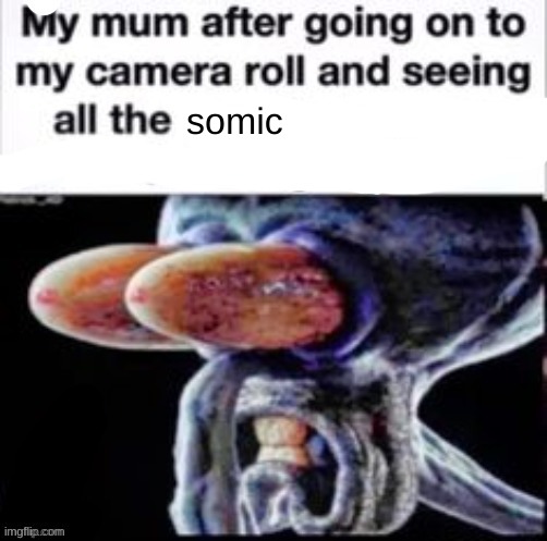 my mum after going on to my camera roll | somic | image tagged in my mum after going on to my camera roll | made w/ Imgflip meme maker