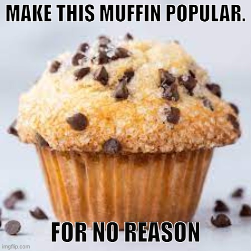 Popular muffin | MAKE THIS MUFFIN POPULAR. FOR NO REASON | image tagged in meme,muffin | made w/ Imgflip meme maker