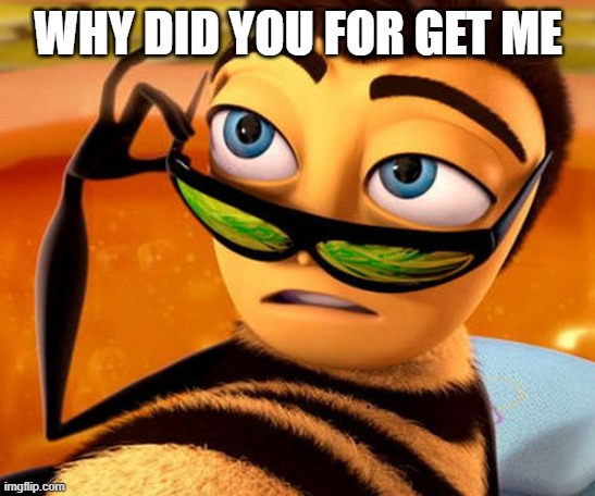 WHY DID YOU FOR GET ME | image tagged in bee movie | made w/ Imgflip meme maker