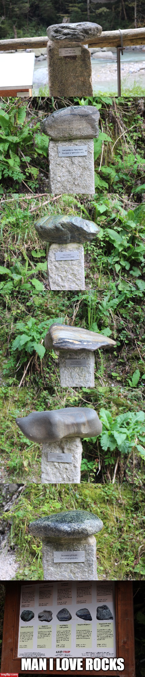 All the rock shrines i found @ Partnachklamm, Germany | MAN I LOVE ROCKS | image tagged in rocks,photography,nature | made w/ Imgflip meme maker