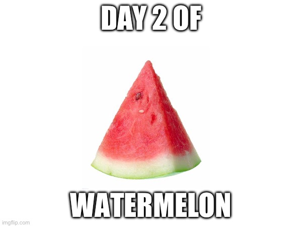 (I dont post on Saturdays or sundays btw) | DAY 2 OF; WATERMELON | image tagged in watermelon | made w/ Imgflip meme maker