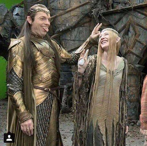 Elrond and Galadriel joking Blank Meme Template