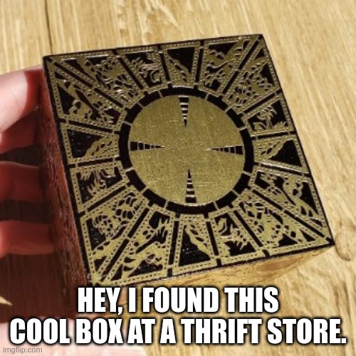 Cool Box | HEY, I FOUND THIS COOL BOX AT A THRIFT STORE. | image tagged in memes | made w/ Imgflip meme maker