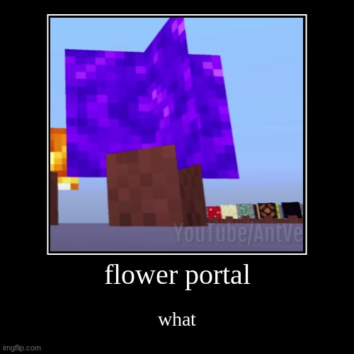 flower portal | what | image tagged in funny,demotivationals | made w/ Imgflip demotivational maker