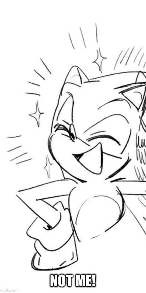 sonic happy | NOT ME! | image tagged in sonic happy | made w/ Imgflip meme maker