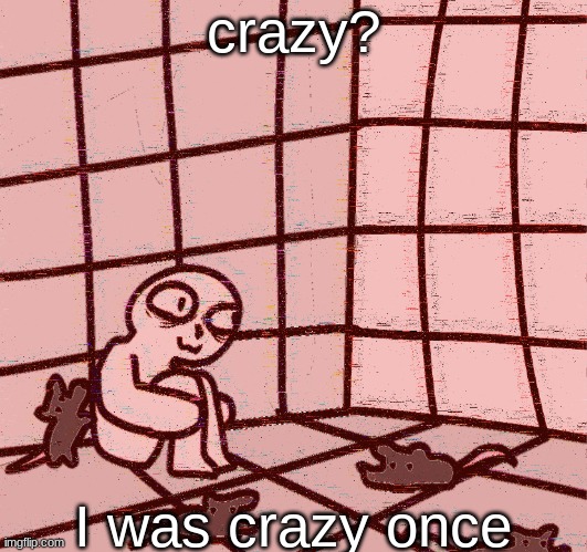 crazy? | crazy? I was crazy once | image tagged in crazy | made w/ Imgflip meme maker