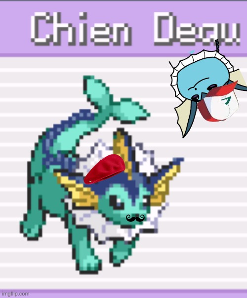 look at this french vaporeon i found | image tagged in french,vaporeon,pokemon | made w/ Imgflip meme maker