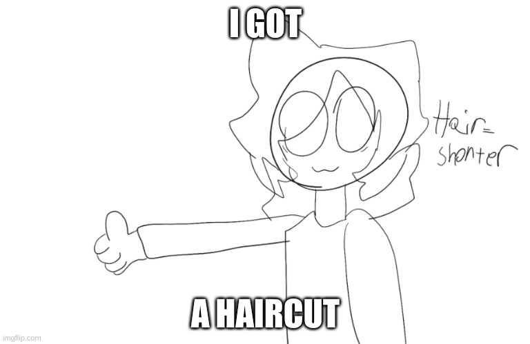 I got a haircut irl lmao- | I GOT; A HAIRCUT | image tagged in art,me irl | made w/ Imgflip meme maker