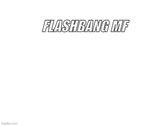 Blank White Template | FLASHBANG MF | image tagged in blank white template | made w/ Imgflip meme maker