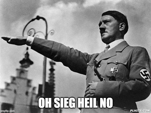 hitler | OH SIEG HEIL NO | image tagged in hitler | made w/ Imgflip meme maker