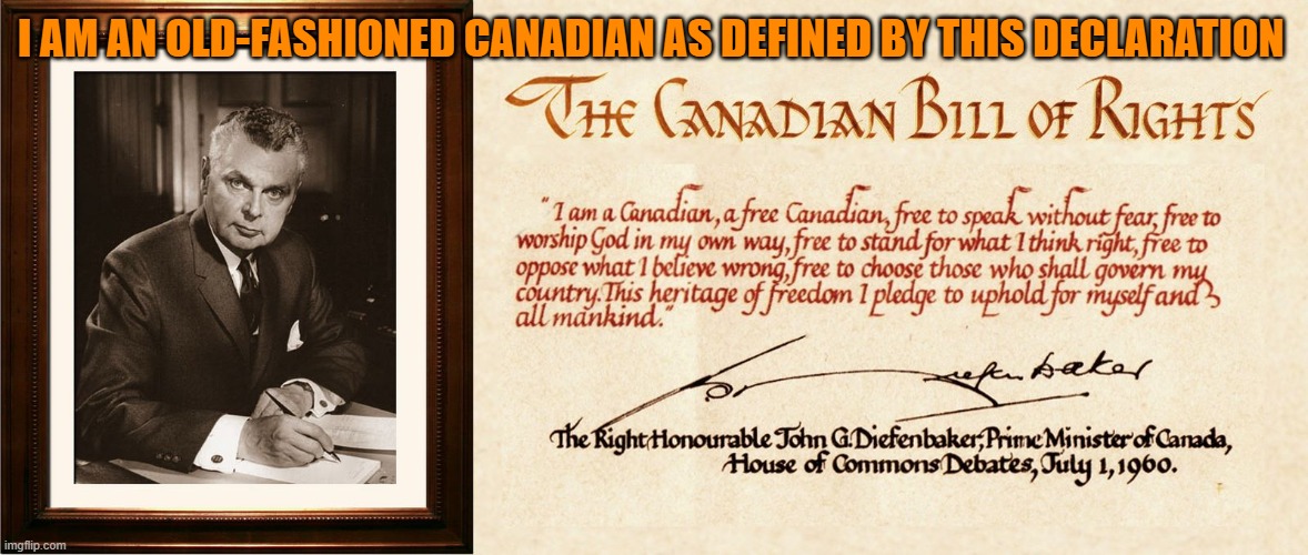 I AM AN OLD-FASHIONED CANADIAN AS DEFINED BY THIS DECLARATION | made w/ Imgflip meme maker