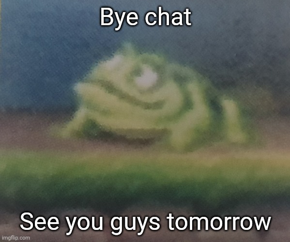 Frogoon | Bye chat; See you guys tomorrow | image tagged in frogoon | made w/ Imgflip meme maker