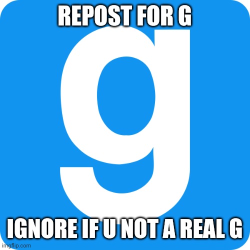 g | REPOST FOR G; IGNORE IF U NOT A REAL G | made w/ Imgflip meme maker