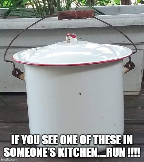 It's called a "chamber pot." | IF YOU SEE ONE OF THESE IN SOMEONE'S KITCHEN....RUN !!!! | image tagged in poop,pooping,peeing | made w/ Imgflip meme maker