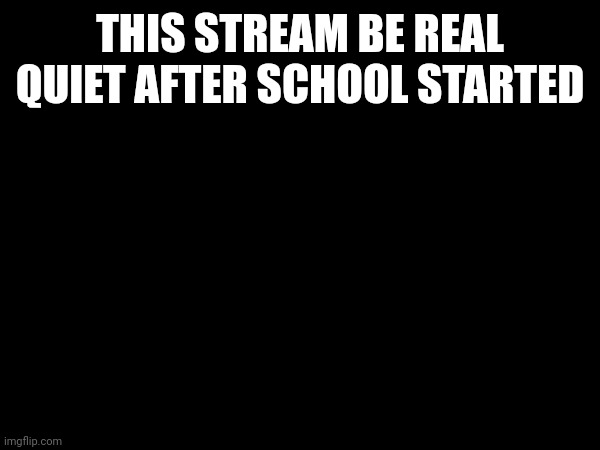 E | THIS STREAM BE REAL QUIET AFTER SCHOOL STARTED | made w/ Imgflip meme maker