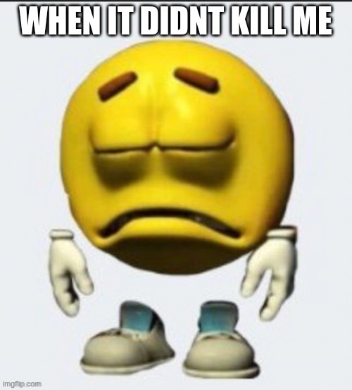 Sad emoji | WHEN IT DIDNT KILL ME | image tagged in sad emoji | made w/ Imgflip meme maker