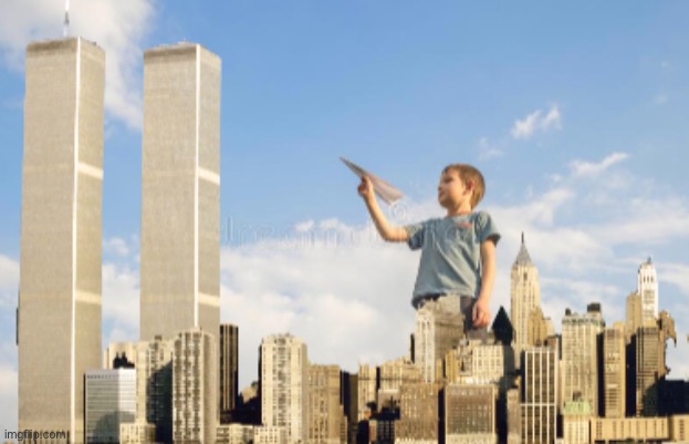 Paper Plane Twin Towers | image tagged in paper plane twin towers | made w/ Imgflip meme maker