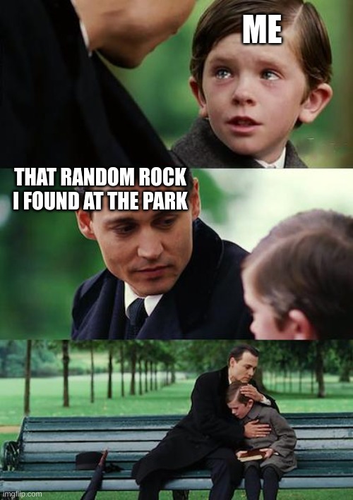 relatable | ME; THAT RANDOM ROCK I FOUND AT THE PARK | image tagged in memes,finding neverland,relatable,lol,funny,relatable memes | made w/ Imgflip meme maker
