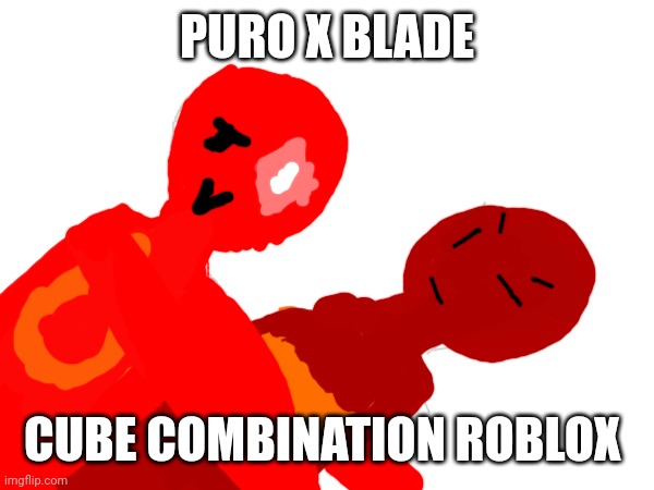 Pyro and blade | PURO X BLADE; CUBE COMBINATION ROBLOX | image tagged in roblox meme,pyro,blade | made w/ Imgflip meme maker