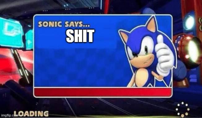 Sonic Says | SHIT | image tagged in sonic says | made w/ Imgflip meme maker