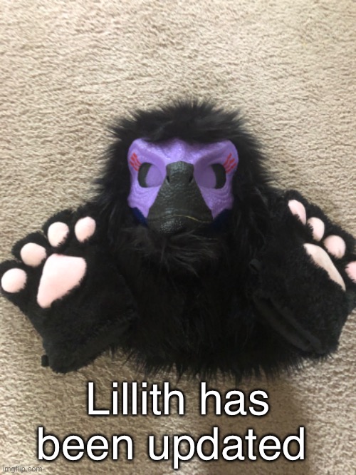 This is my fursona Lillith | Lillith has been updated | image tagged in dino | made w/ Imgflip meme maker