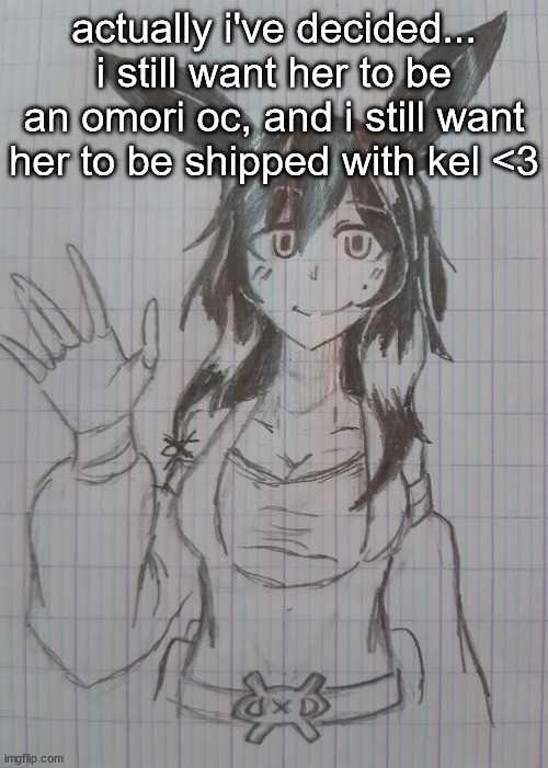 Sylcmori | actually i've decided... i still want her to be an omori oc, and i still want her to be shipped with kel <3 | image tagged in sylcmori | made w/ Imgflip meme maker
