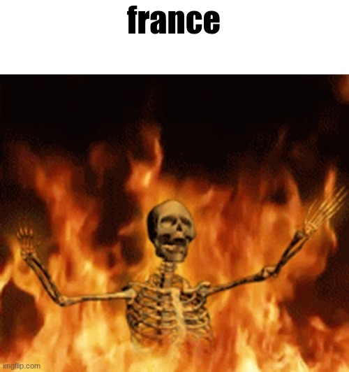 Skeleton Burning In Hell | france | image tagged in skeleton burning in hell | made w/ Imgflip meme maker