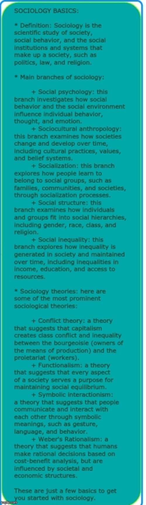 SOCIOLOGY BASICS: | image tagged in simothefinlandized,sociology,cheat-sheet,infographic,tutorial | made w/ Imgflip meme maker
