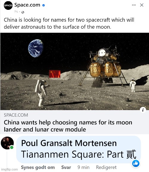 image tagged in politics,china,sarcasm,comments,space | made w/ Imgflip meme maker