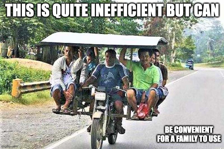 Motorbike Taxi | THIS IS QUITE INEFFICIENT BUT CAN; BE CONVENIENT FOR A FAMILY TO USE | image tagged in motorcycle,memes | made w/ Imgflip meme maker
