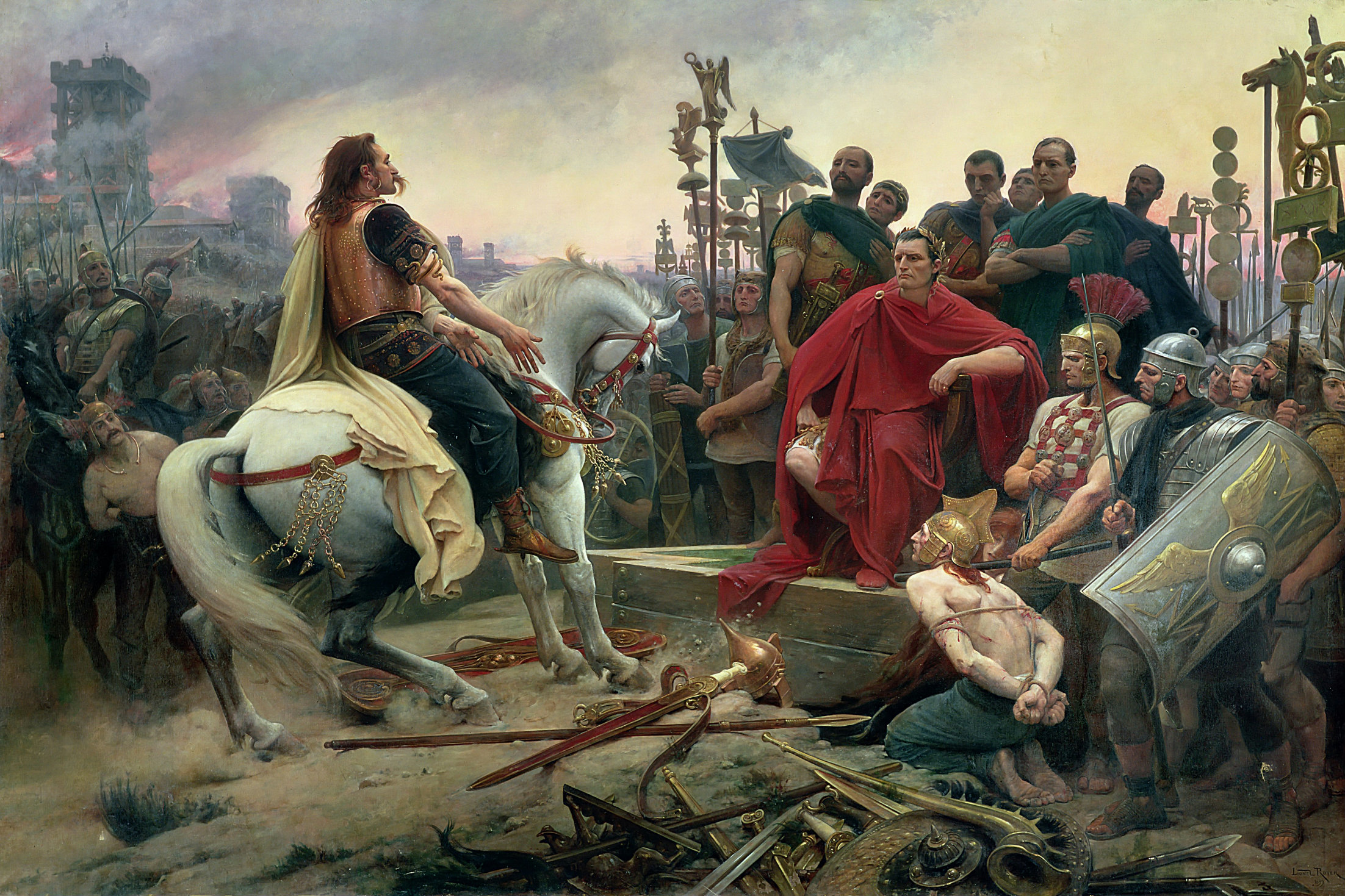 Vercingetorix Throws Down His Arms At The Feet Of Julius Caesar, Blank Meme Template