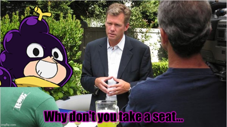 Mineta problems | Why don't you take a seat... | image tagged in chris hanson tcap,mineta,problems,anime | made w/ Imgflip meme maker