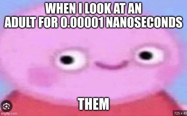 WHEN I LOOK AT AN ADULT FOR 0.00001 NANOSECONDS; THEM | image tagged in goofy ahh,so true memes,funny memes,fun | made w/ Imgflip meme maker