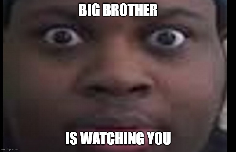 he can smell your fear through the miles and miles of earth | BIG BROTHER; IS WATCHING YOU | image tagged in edp stare,nazi lore,real | made w/ Imgflip meme maker